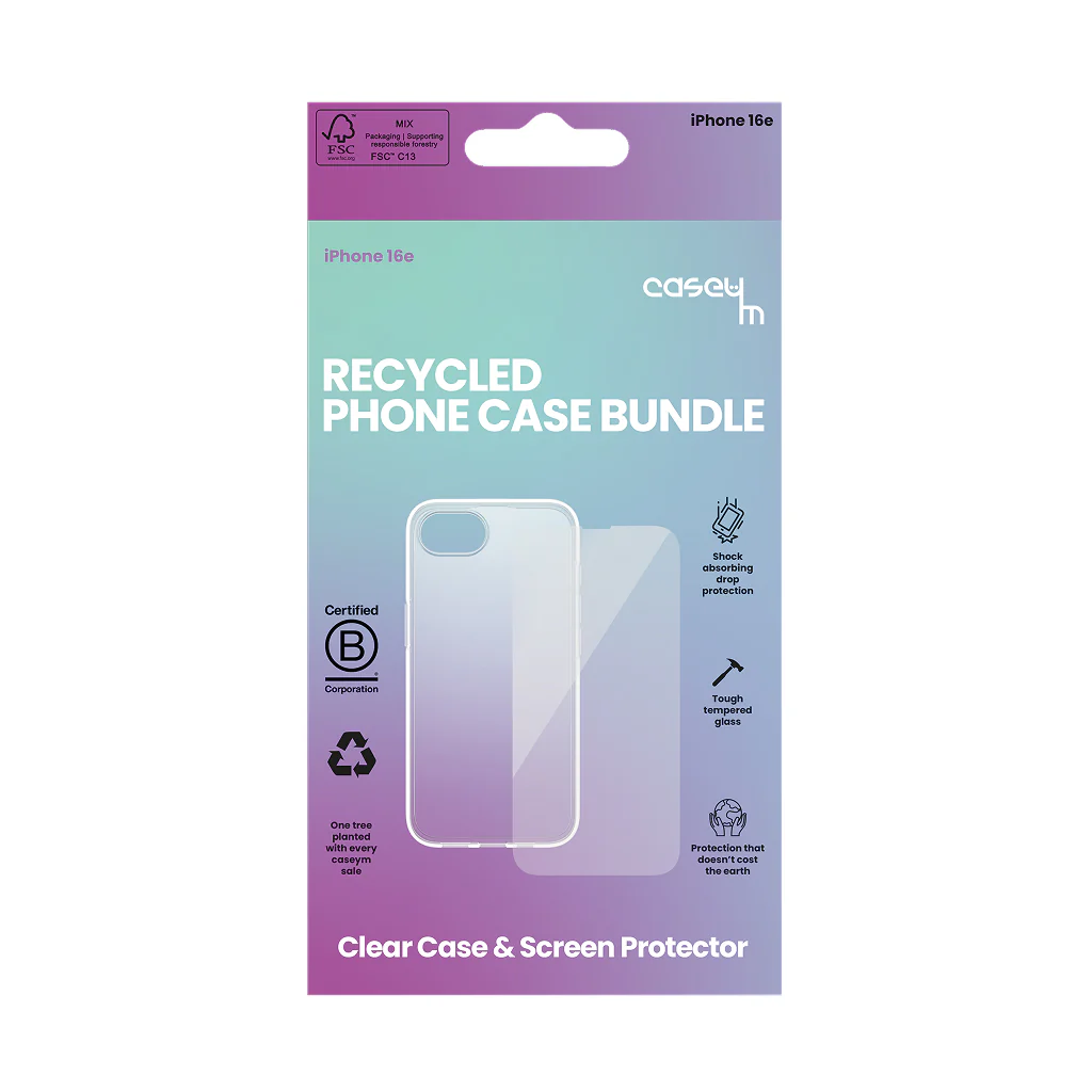 caseym Clear Recycled Protection Bundle For iPhone 16 - Image 2